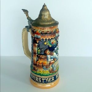 VTG Lidded German Beer Stein.